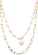 Juvell Imitation Pearl Layered Necklace