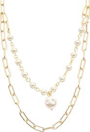 Juvell Imitation Pearl Layered Necklace