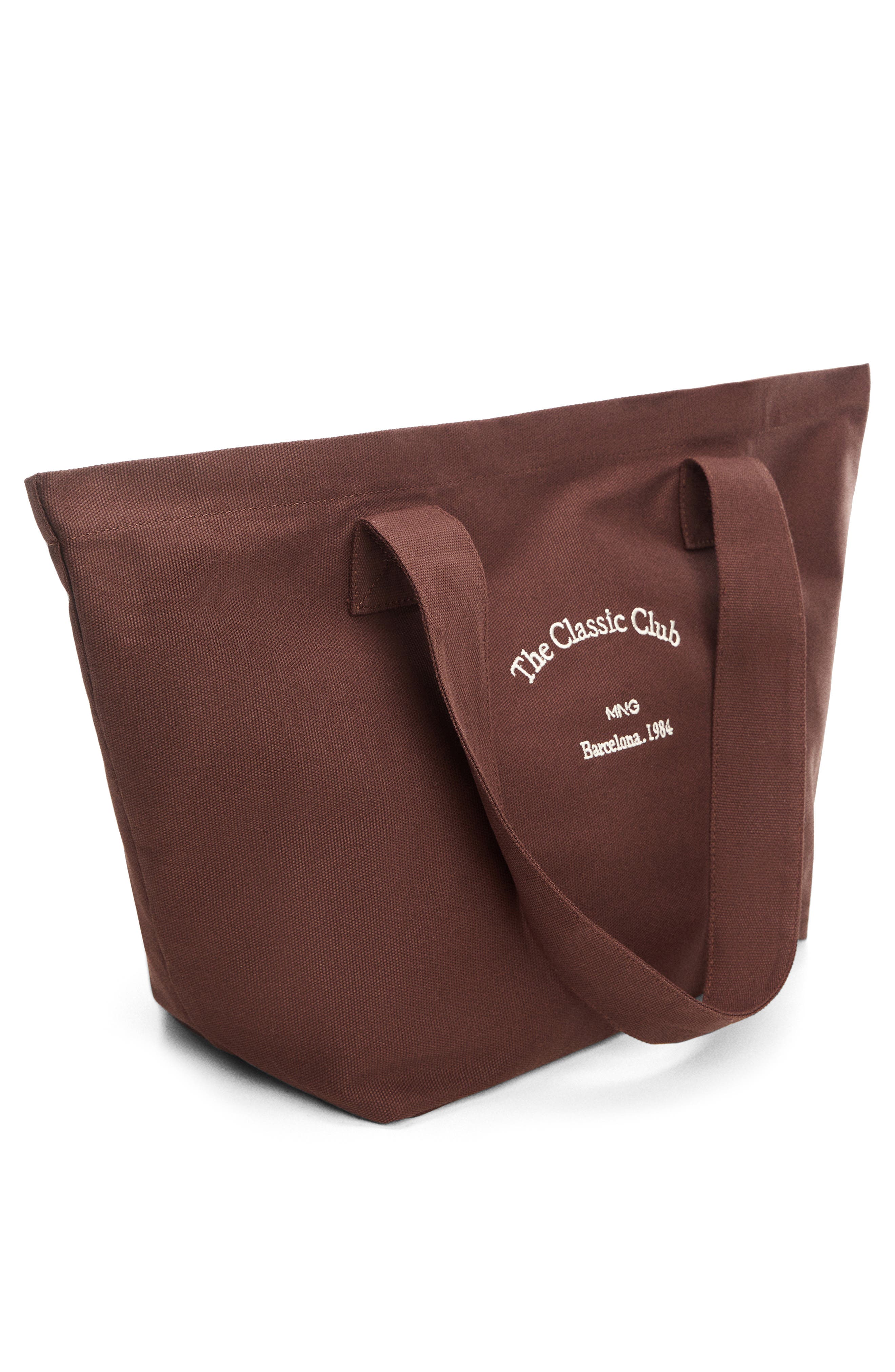 MANGO Cotton Canvas Shopper Tote, Alternate, color, 