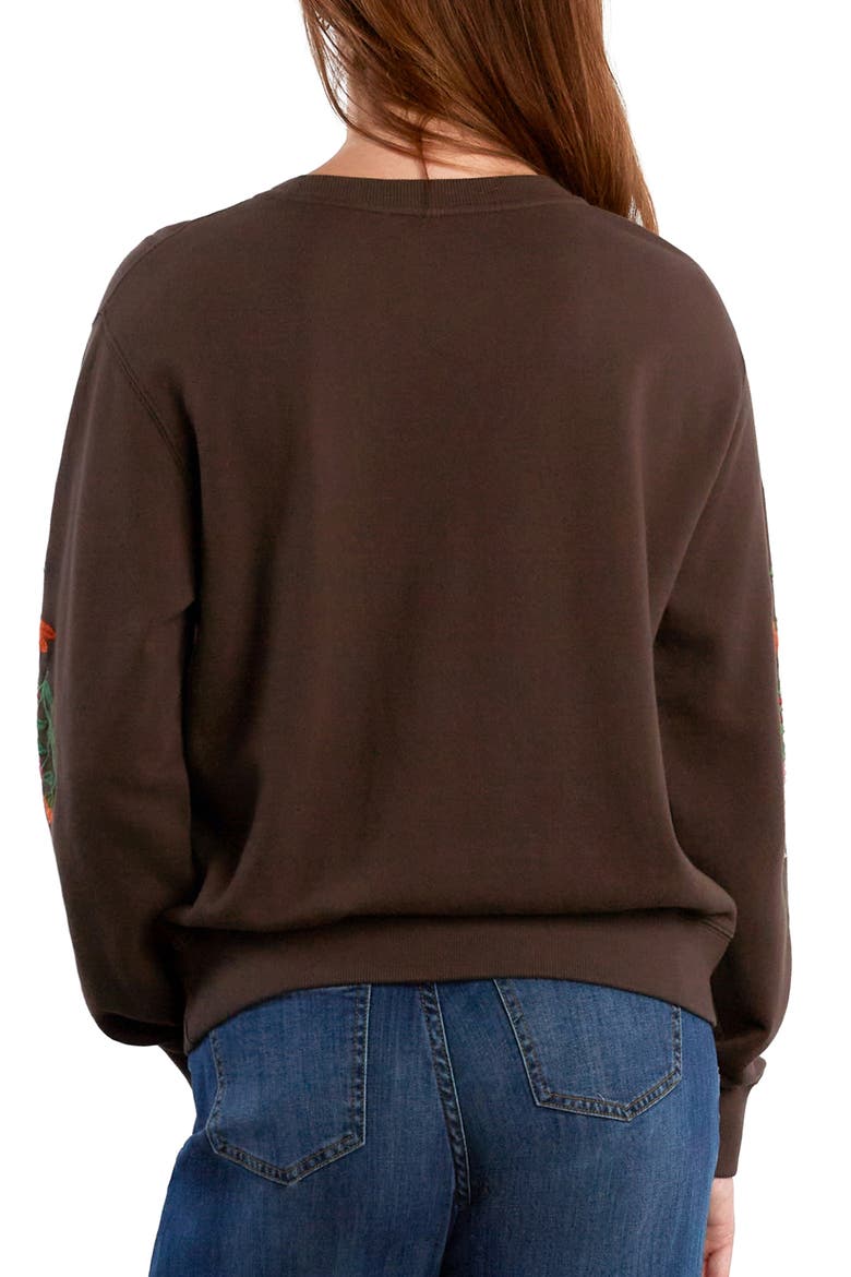 Windsor Garden Sweatshirt, Alternate, color, CHOCOLATE BROWN