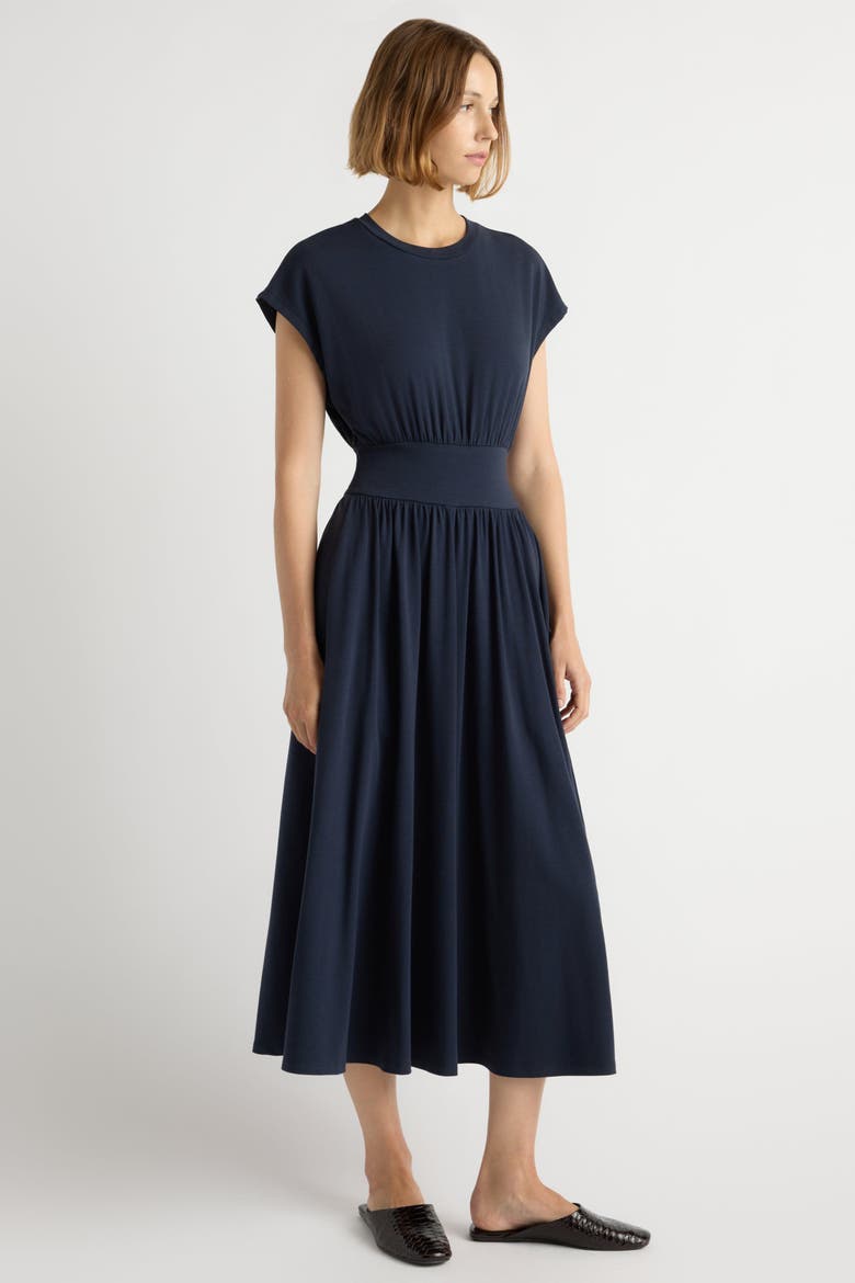 Prima Jersey Midi Dress, Alternate, color, Navy
