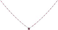 Haus of Brilliance Sterling Silver Rhodolite Enamel Bead Chain Necklace