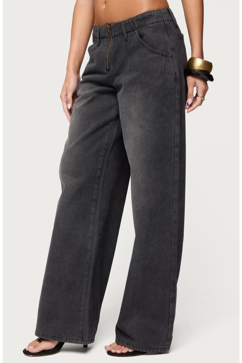 Aliyah Low Rise Wide Leg Jeans, Alternate, color, BLACK-WASHED