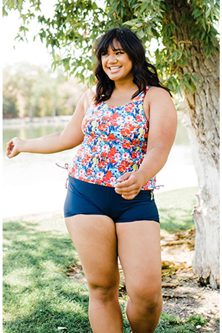Plus Size Swim Shorts, Alternate, color, Navy
