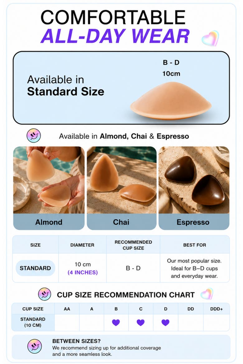 Allstick Triangle Adhesive Reusable Silicone Breast Petals Nipple Covers, Alternate, color, Almond