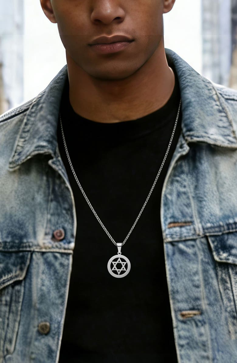 EDFORCE Star of David Pendant Necklace, Alternate, color, Silver