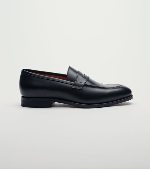 Jack Erwin Luke Leather Dress Penny Loafer in Black Full Grain  product