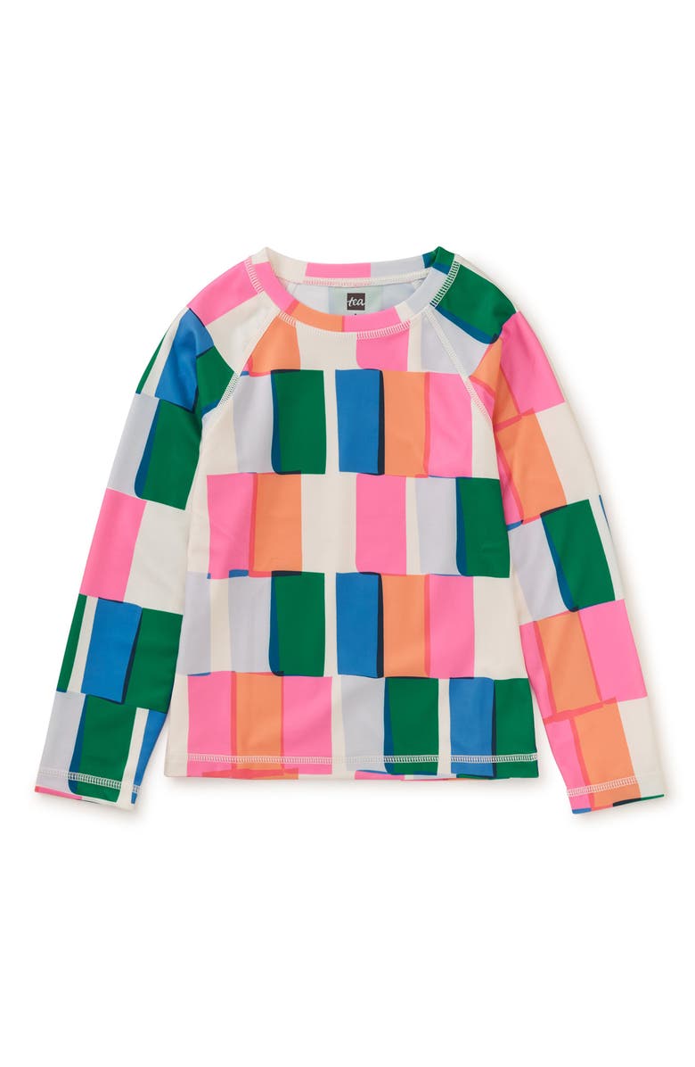 Tea Collection Long Sleeve Rash Guard, Main, color, Copacabana Tile