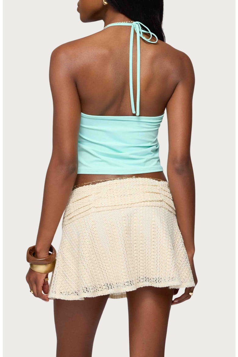 Radley Beaded Halter Crop Top, Alternate, color, AQUA