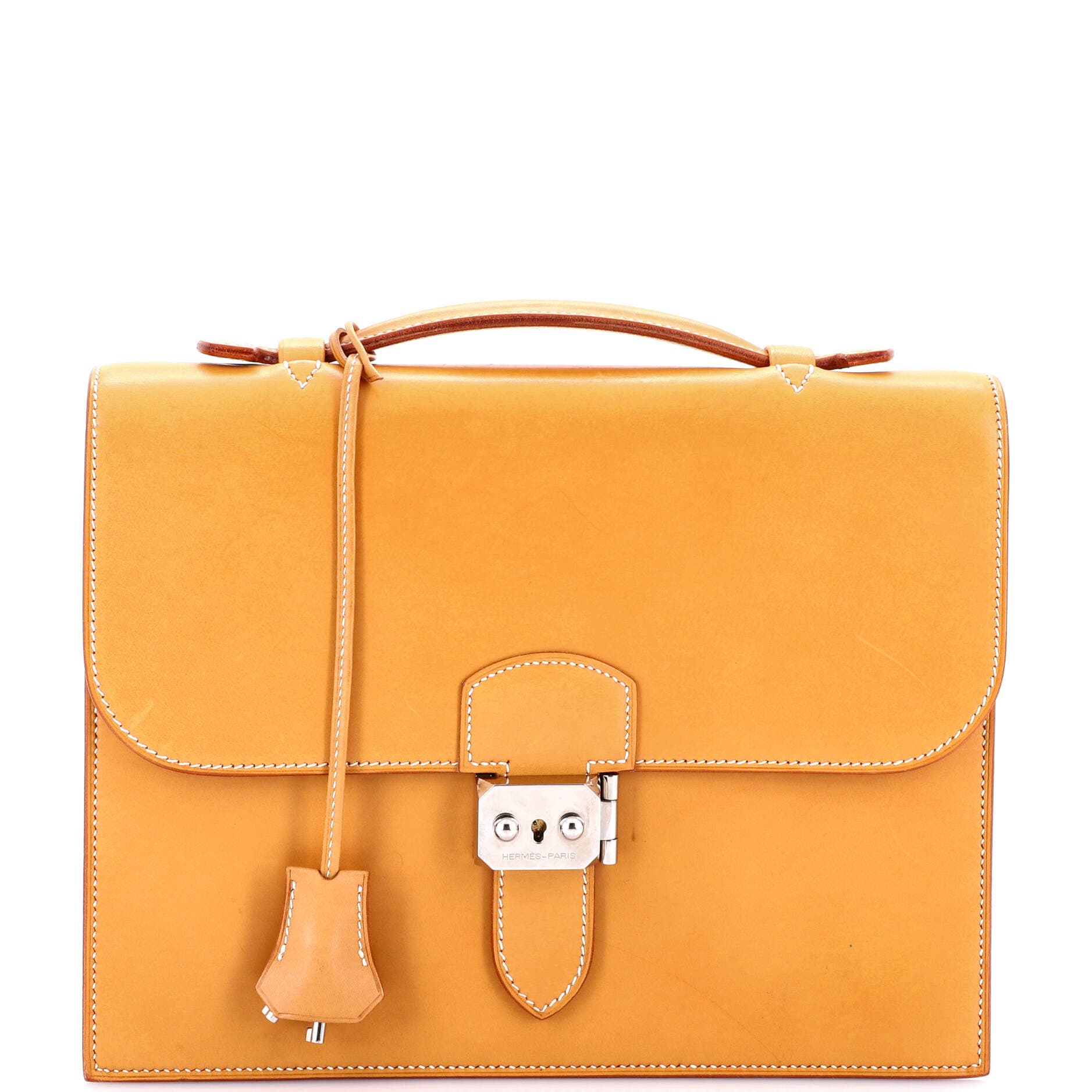 Pre-Owned Hermes Sac a Depeches Bag Vache Natural 27, Main, color, Natural