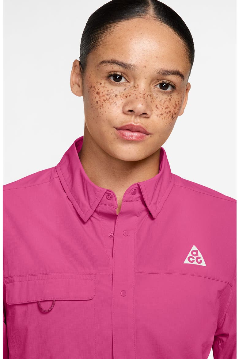 ACG Aireez Performance Button-Up Shirt, Alternate, color, DESERT PINK/ SUMMIT WHITE