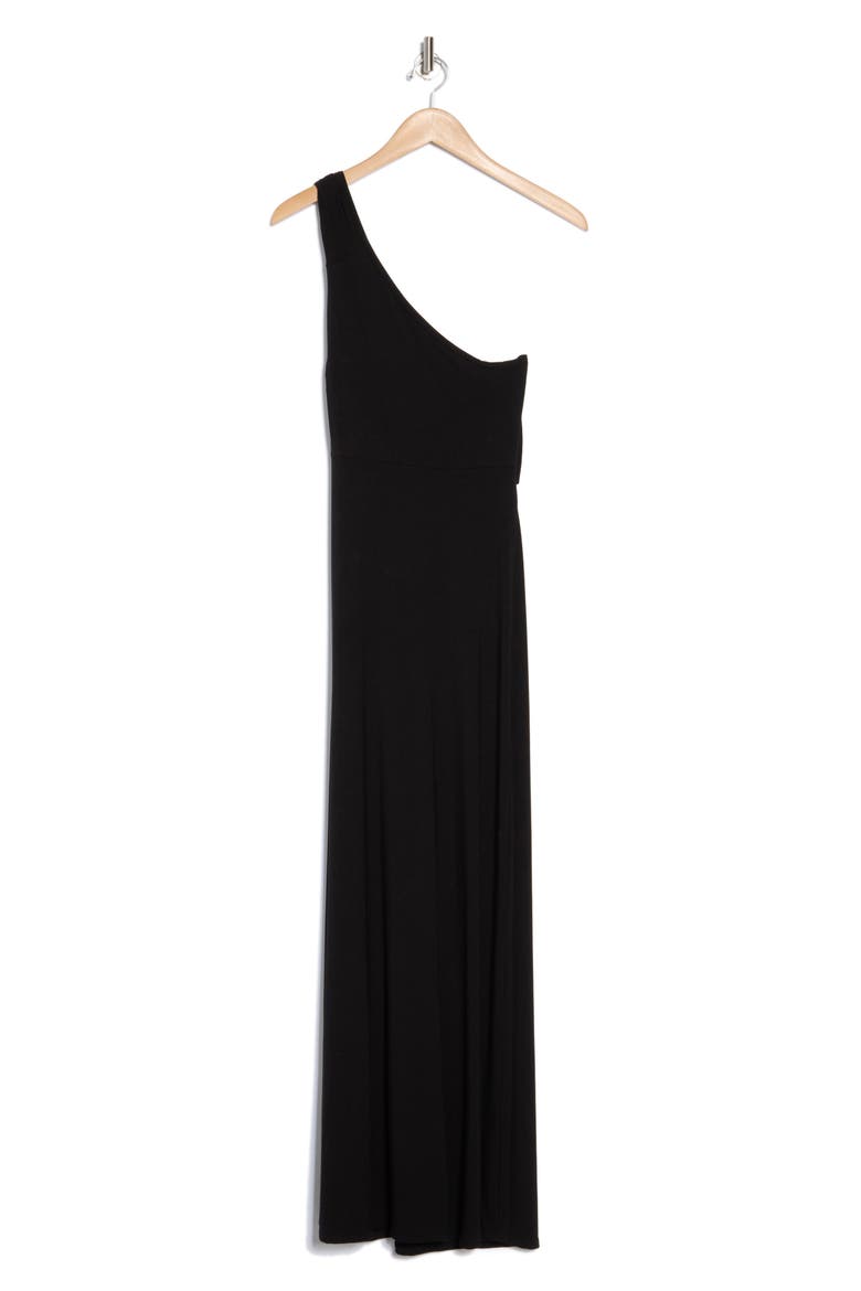 One Shoulder Maxi Dress, Alternate, color, BLACK