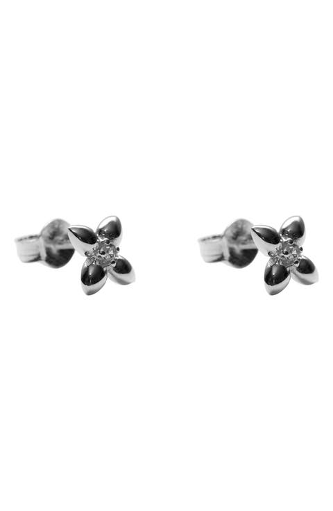Cubic Zirconia Floret Stud Earrings