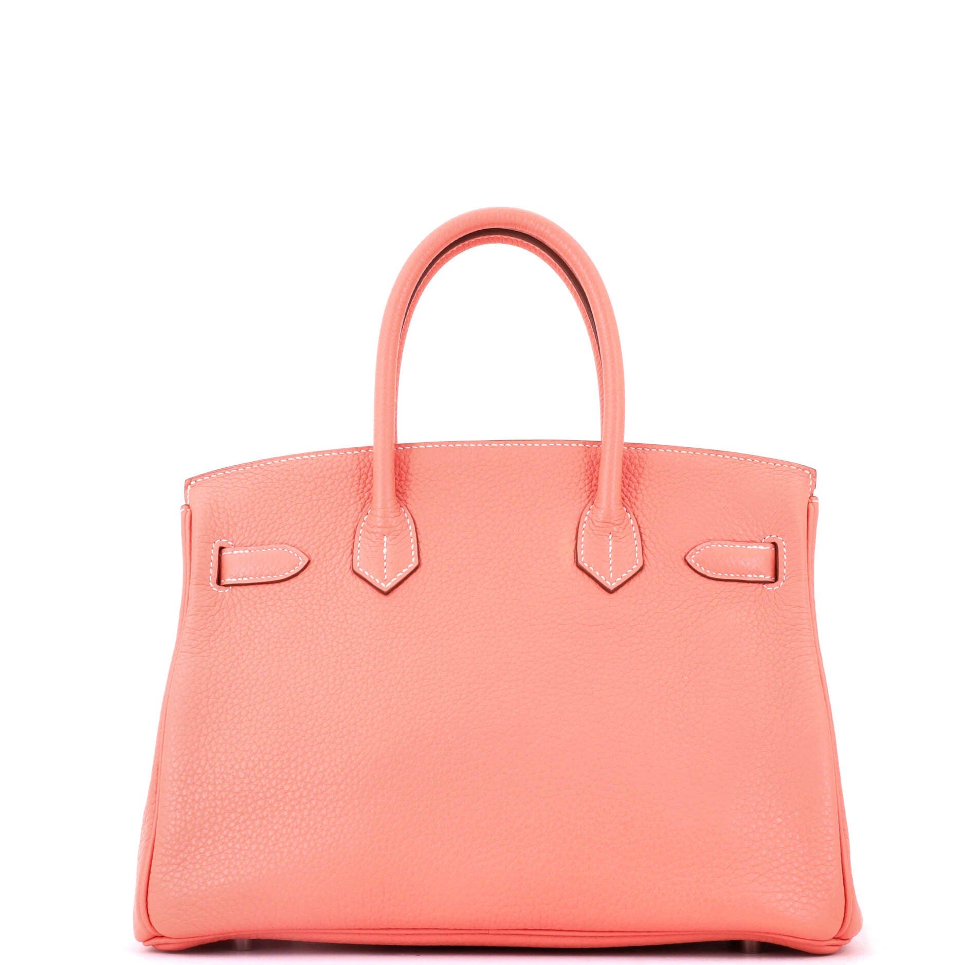 Birkin Handbag Pink Clemence with Palladium Hardware 30, Alternate, color, Orange