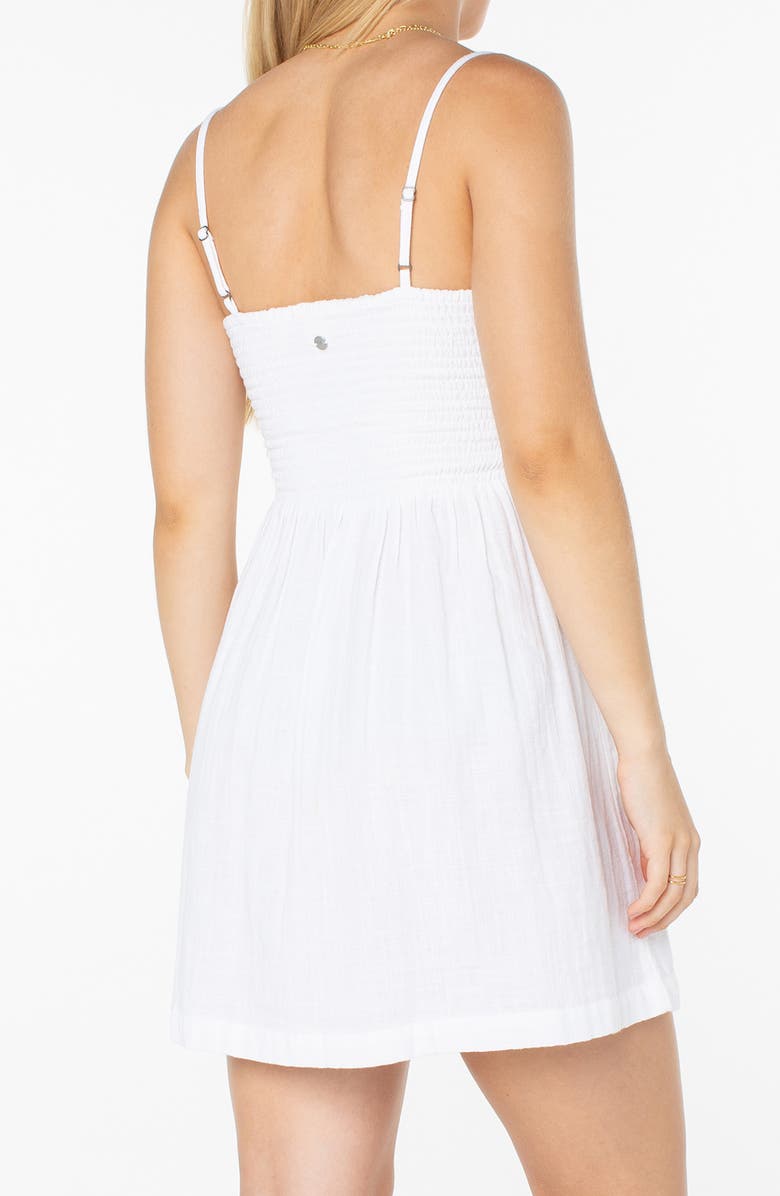 Roxy Sunruse Vibes Cutout Minidress, Alternate, color, Snow White Solid