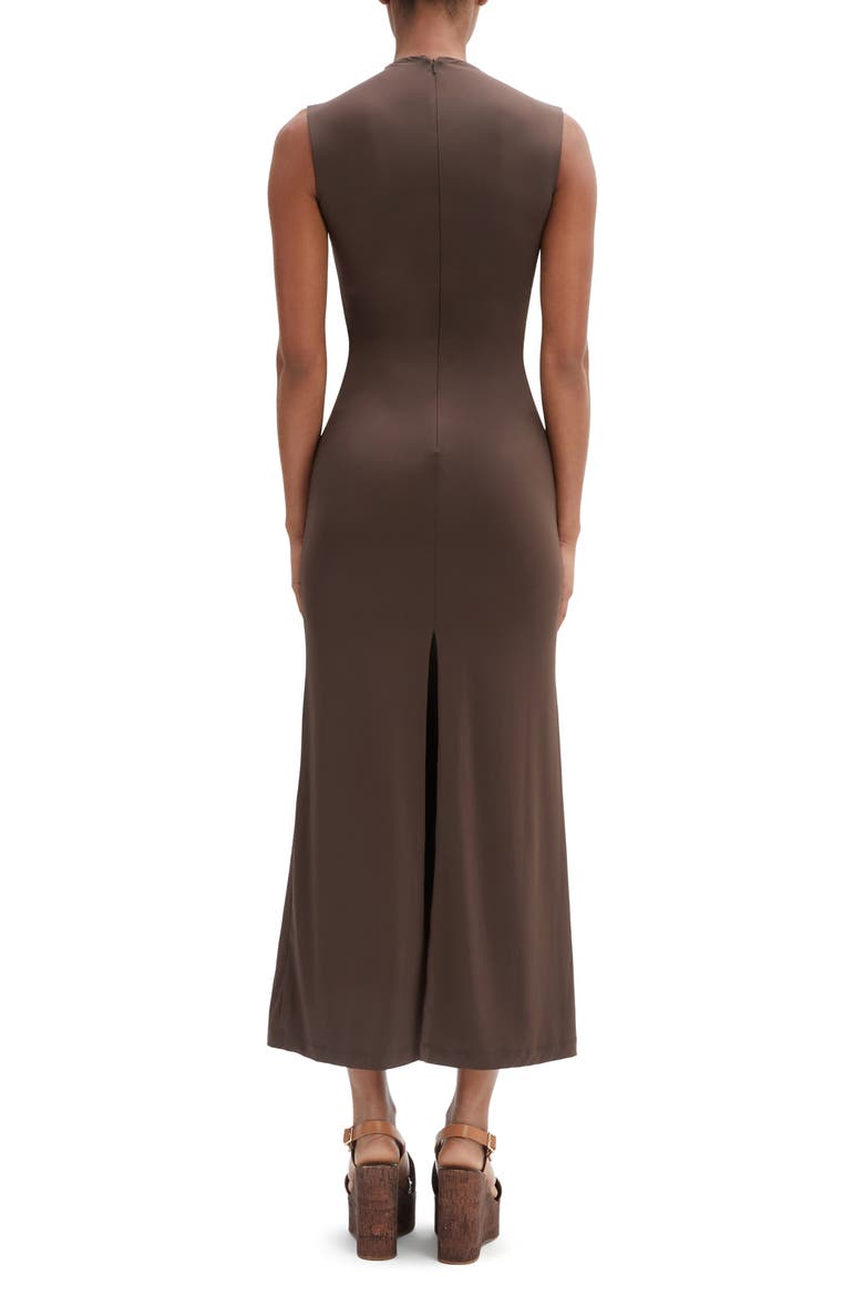 Veneda High Neck Maxi Dress, Alternate, color, CHOCOLATE
