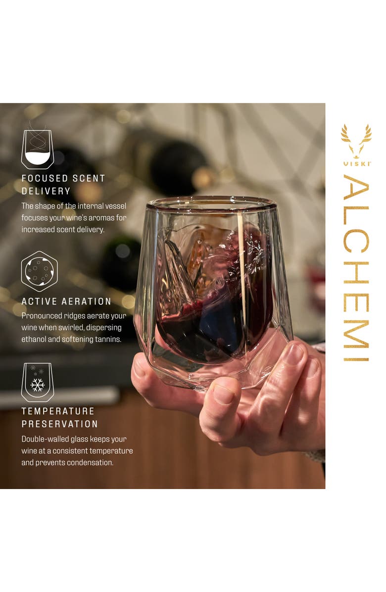Viski Alchemi Aerating Wine Tasting Glass by Alchemi, Alternate, color, Clear
