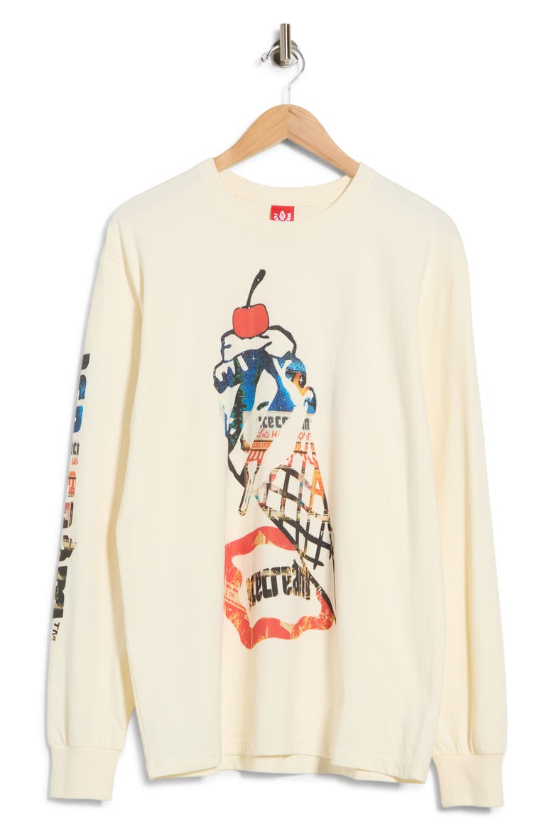 Cone Man Graphic Long Sleeve T-Shirt, Alternate, color, ANTIQUE WHITE