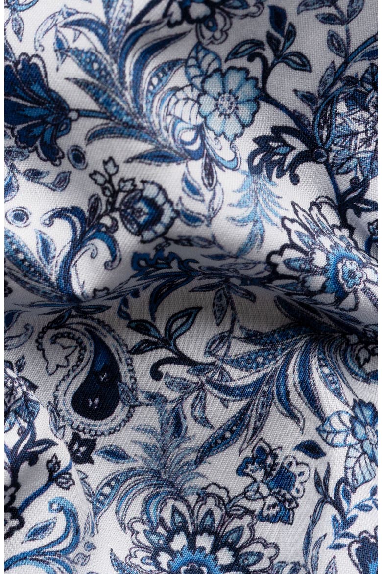 Slim Fit Paisley Print Cotton Dress Shirt, Alternate, color, MEDIUM BLUE