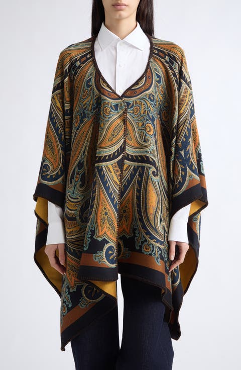 Paisley Print Twill Cape
