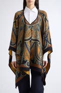 Etro Paisley Print Twill Cape