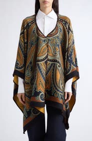 Etro Paisley Print Twill Cape