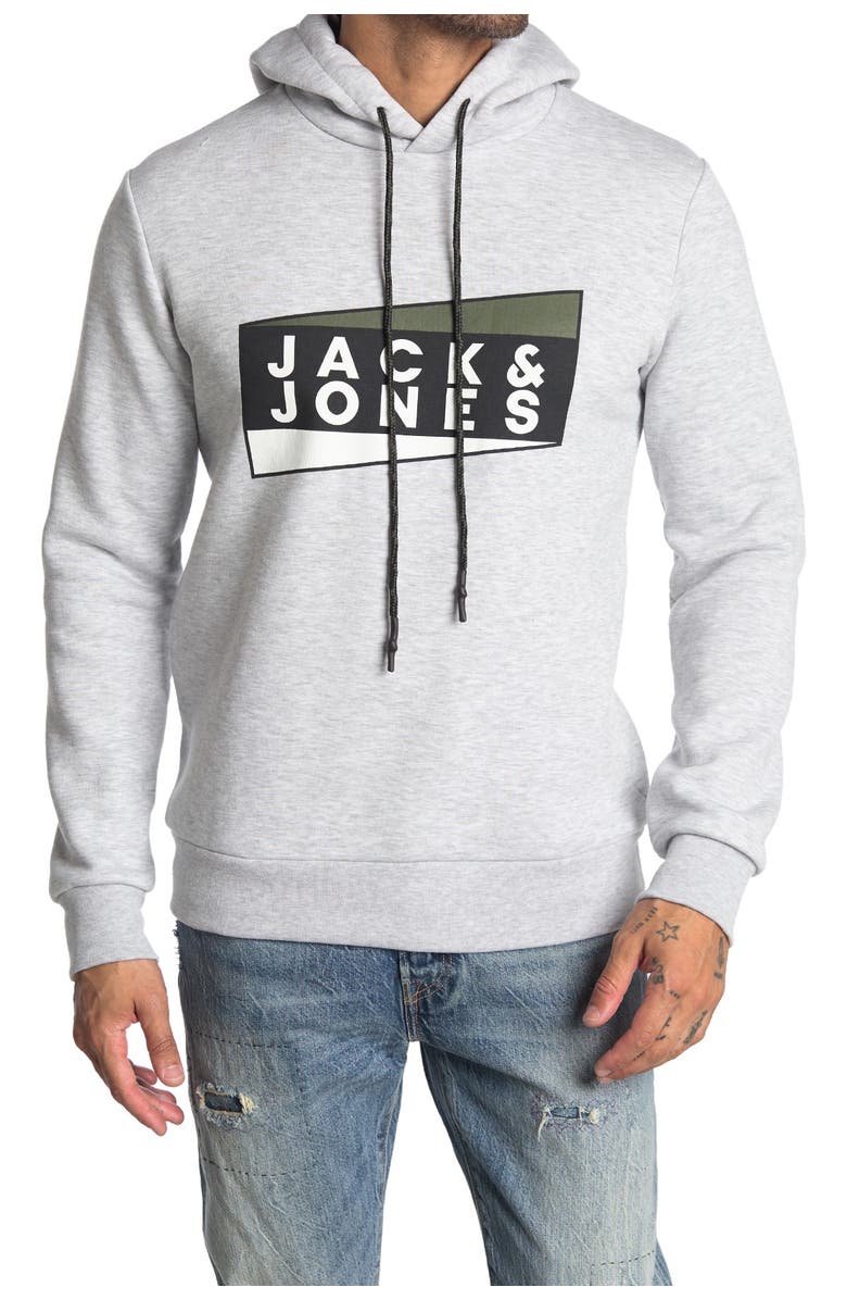 JACK&JONES Logo Pullover Hoodie, Main, color, 