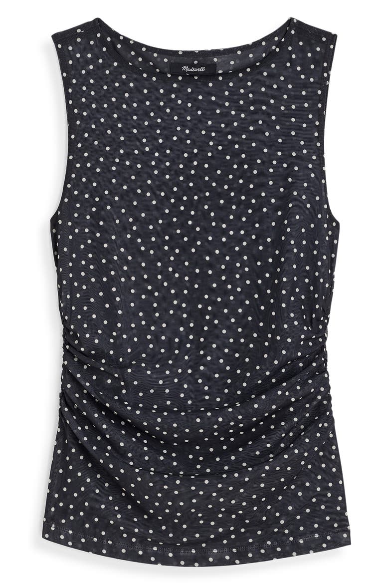 Sleeveless Double Layer Mesh Top, Alternate, color, TRUE BLACK
