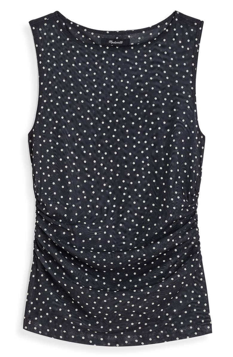 Madewell Sleeveless Double Layer Mesh Top, Alternate, color, True Black