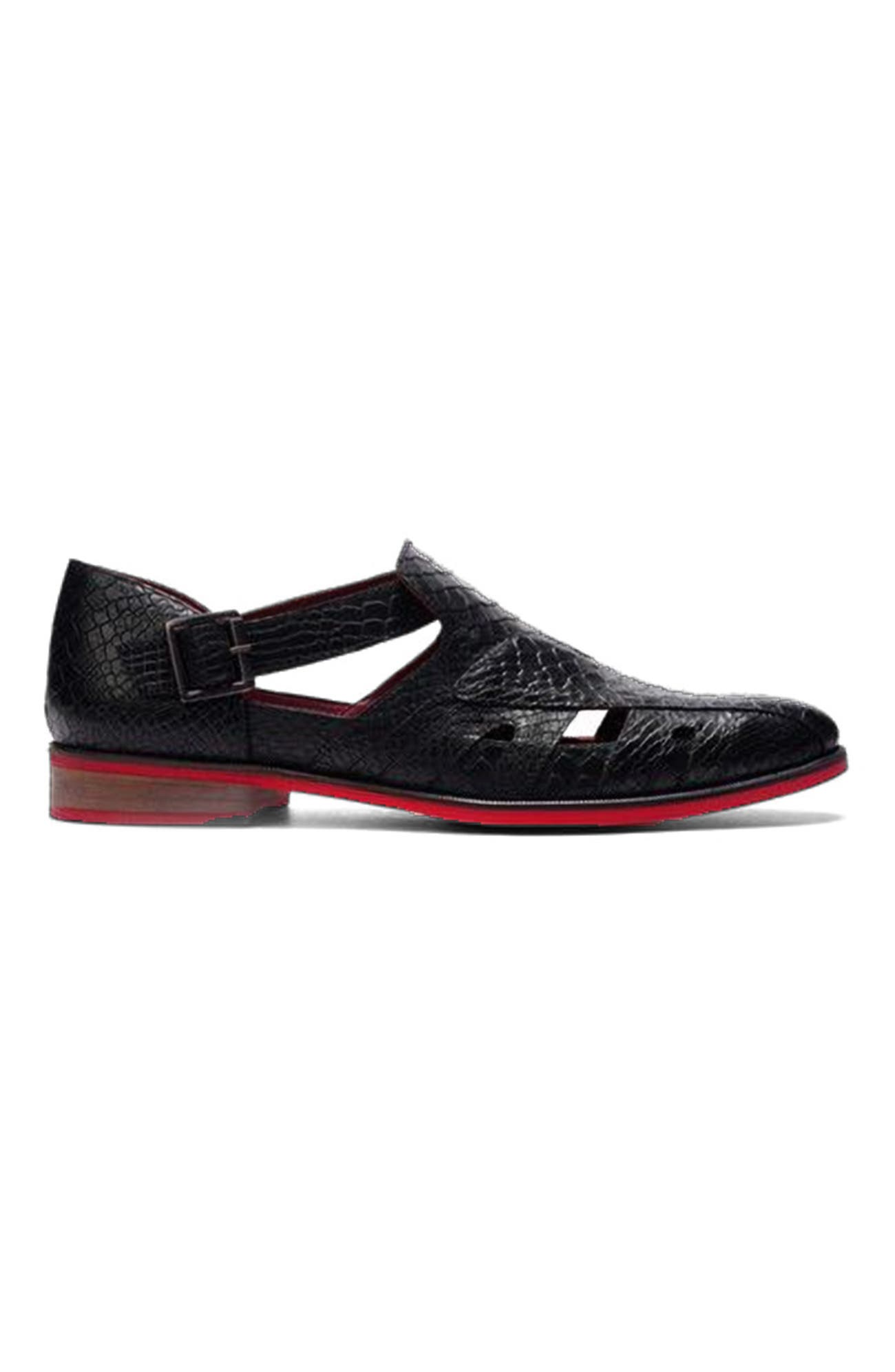CARLOS SANTANA Aura Fisherman Sandal, Alternate, color, Black Leather