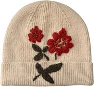 MARCUS ADLER Embroidered Flower Beanie