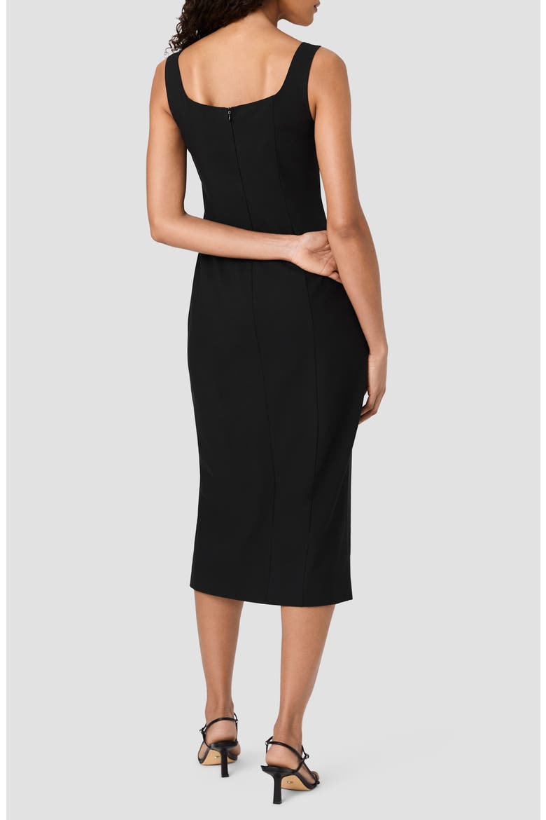 Kai Suiting Side Slit Midi Dress, Alternate, color, BLACK