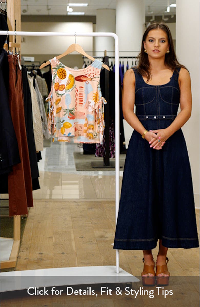 Abella Print Sleeveless Side Tie Top, sales video thumbnail