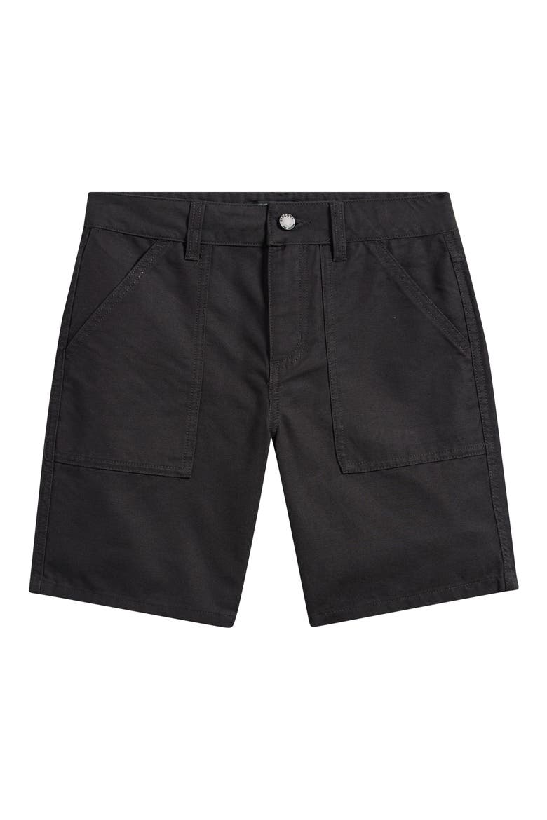 Kids' Hyped Cotton Canvas Shorts, Main, color, WASHED BLACK