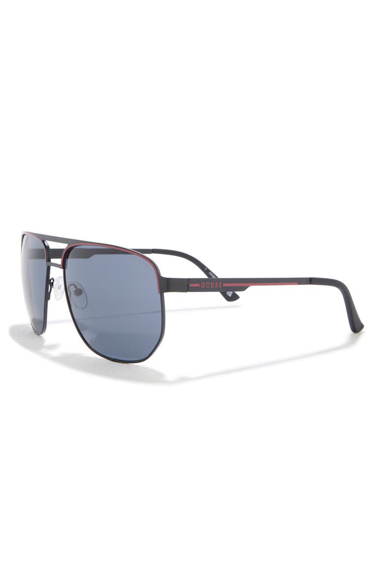 61mm Navigator Sunglasses, Alternate, color, MATTE BLACK / SMOKE
