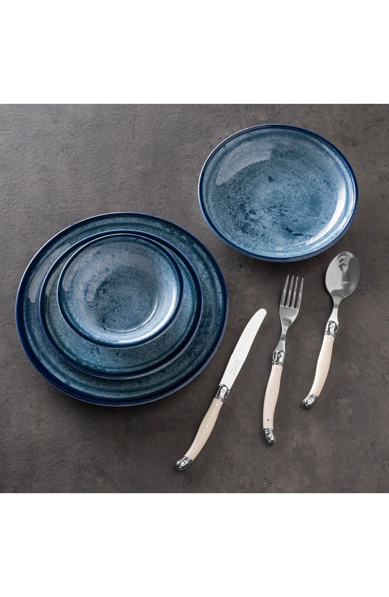 FRENCH HOME Blue Stone 16-Piece Dinnerware Set, Alternate, color, Cerulean-Blue And Navy