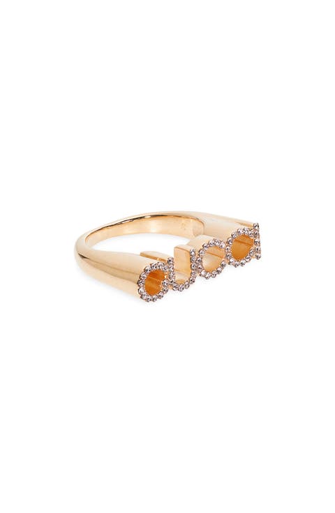Crystal Script Ring