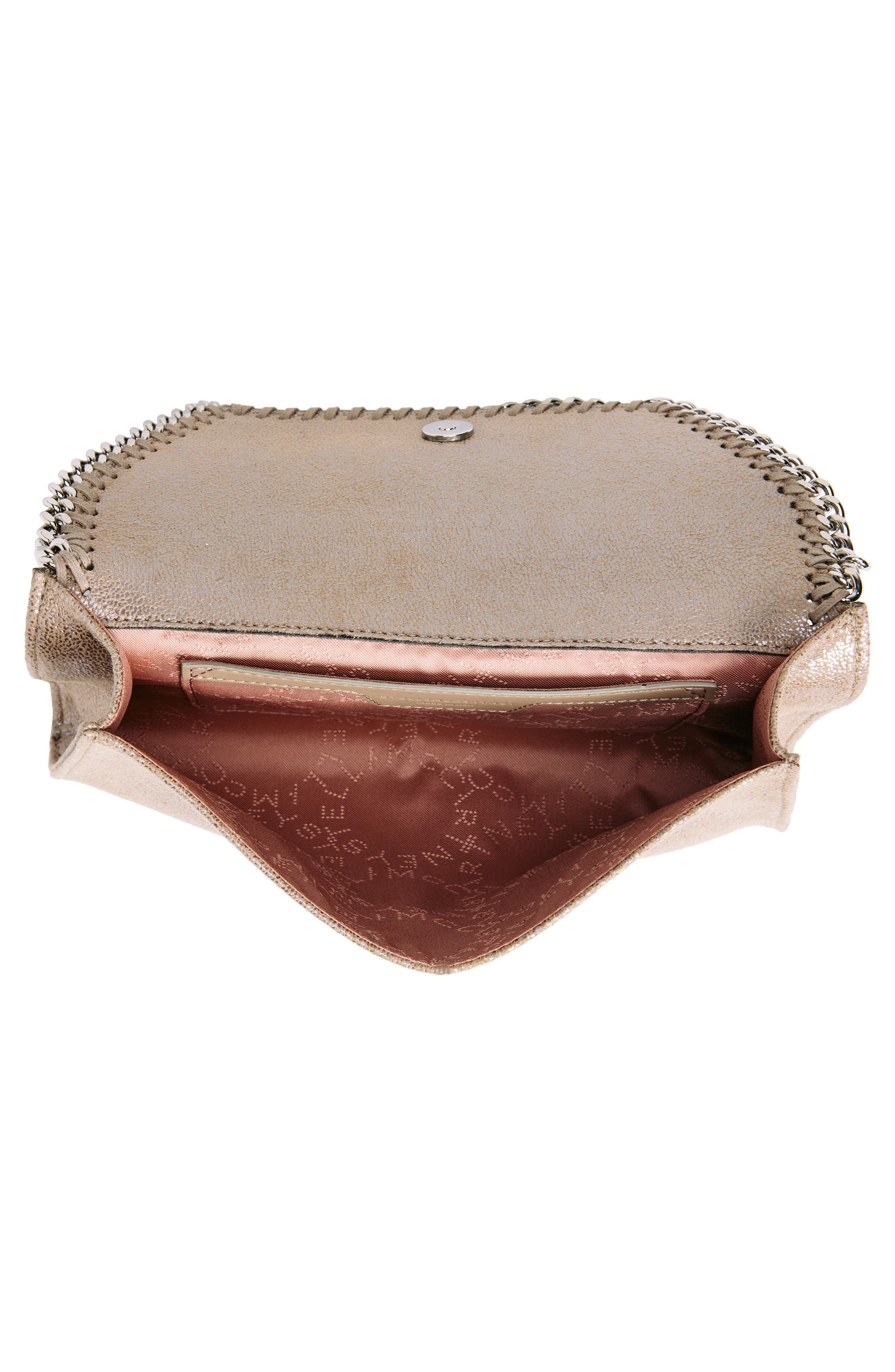 Mini Falabella Metallic Crossbody Bag, Alternate, color, GOLD/ GYPSY RED
