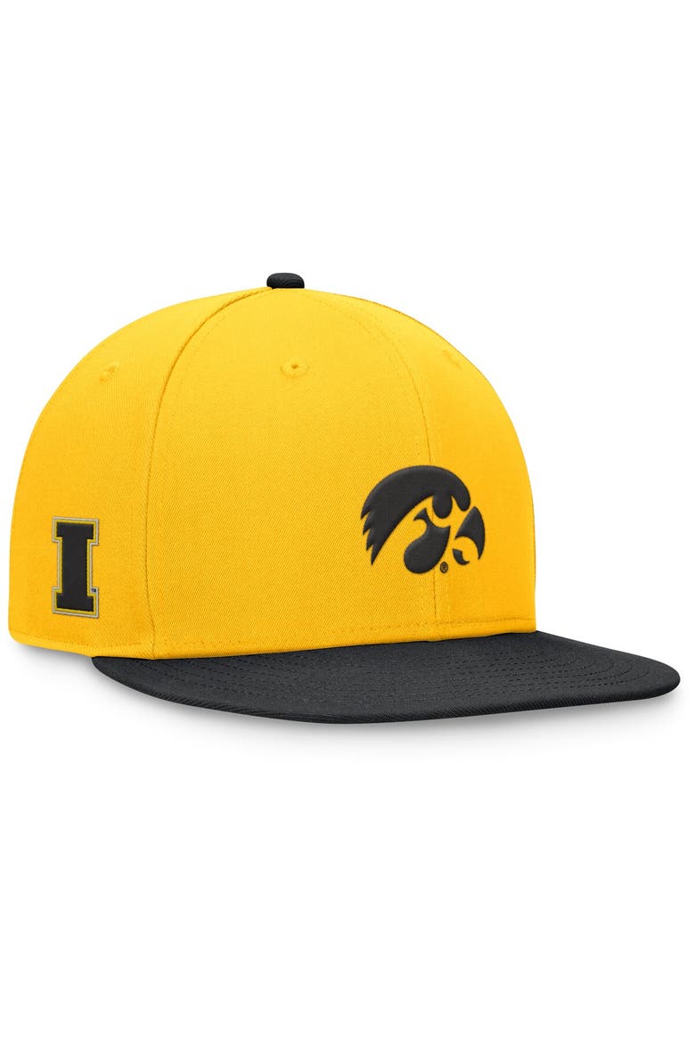 Men's Top of the World Gold/Black Iowa Hawkeyes Rally Two-Tone Fitted Hat, Alternate, color, Gold