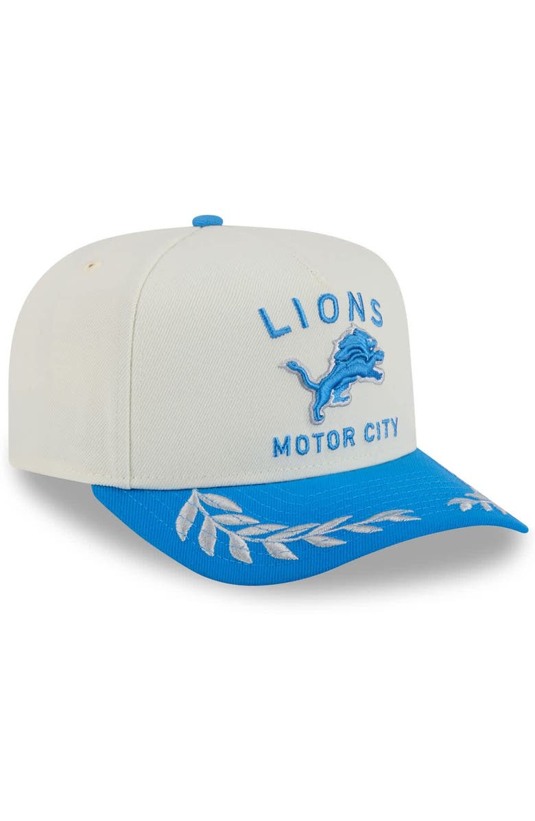 New Era Men's New Era Cream/Blue Detroit Lions 2025 NFL Draft A-Frame 9FIFTY Snapback Hat, Alternate, color, Cream