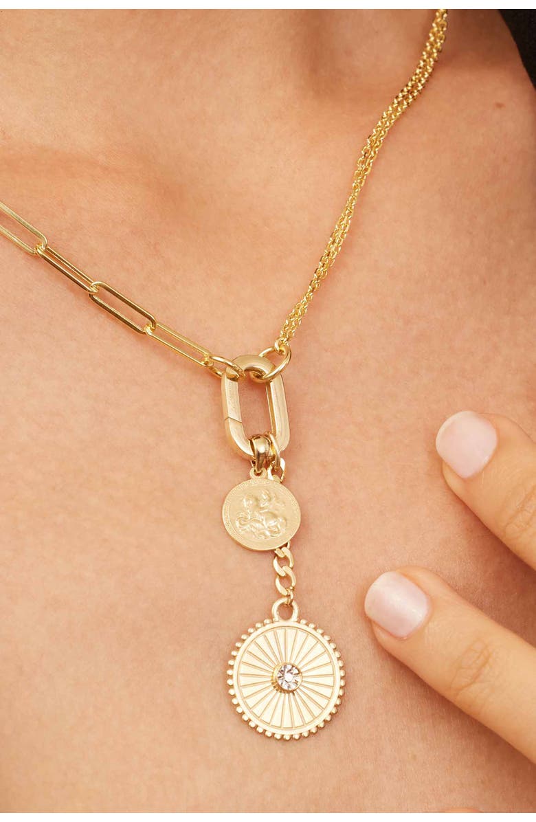 Oradina 14K Yellow Gold Triumph Coin Pendant Charm, Alternate, color, Yellow Gold