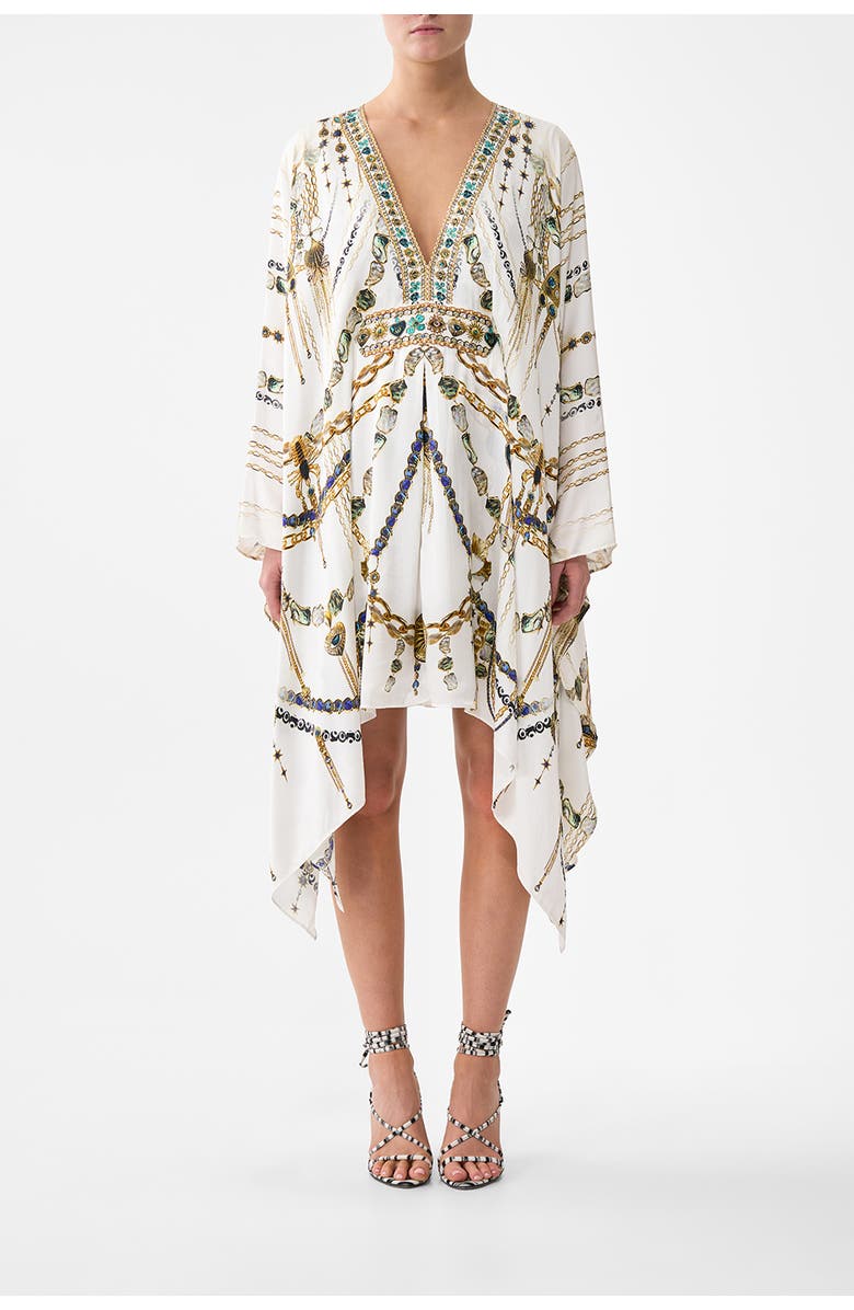 Camilla Short Kaftan With Waist Tab, Main, color, Chain Gang