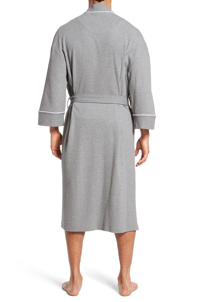 Majestic International Waffle Knit Robe, Alternate, color, Fog