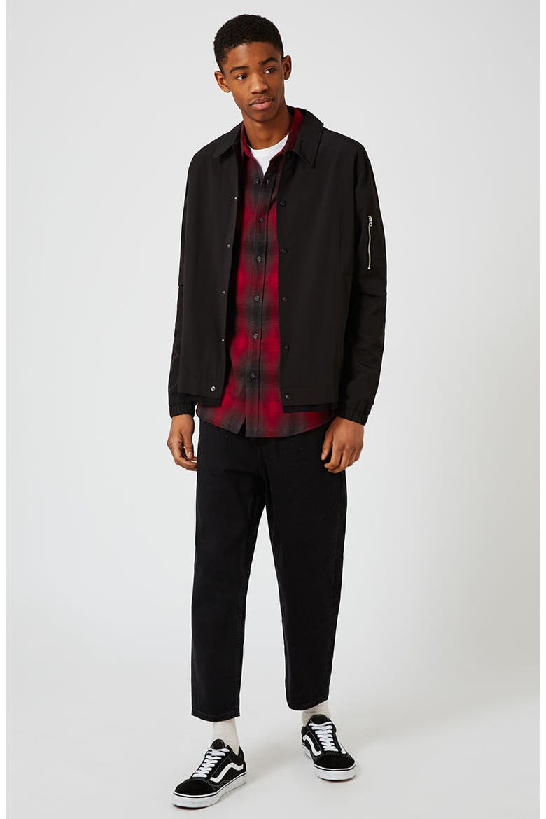 Plaid Flannel Shirt, Alternate, color, RED