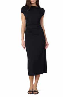 Joe's The Mia Scrunch Off-the-Shoulder Midi Dress