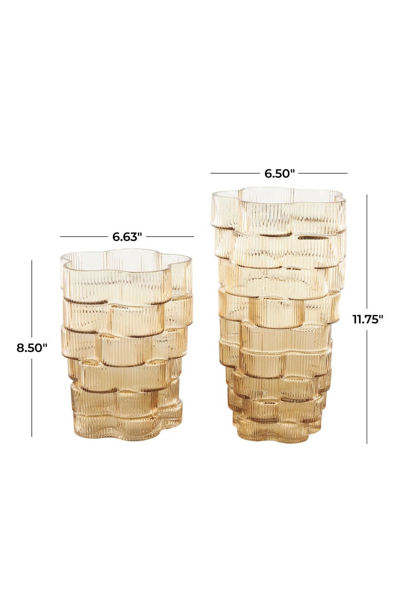 GINGER BIRCH STUDIO Set Of 2 Glass Vases, Alternate, color, Brown