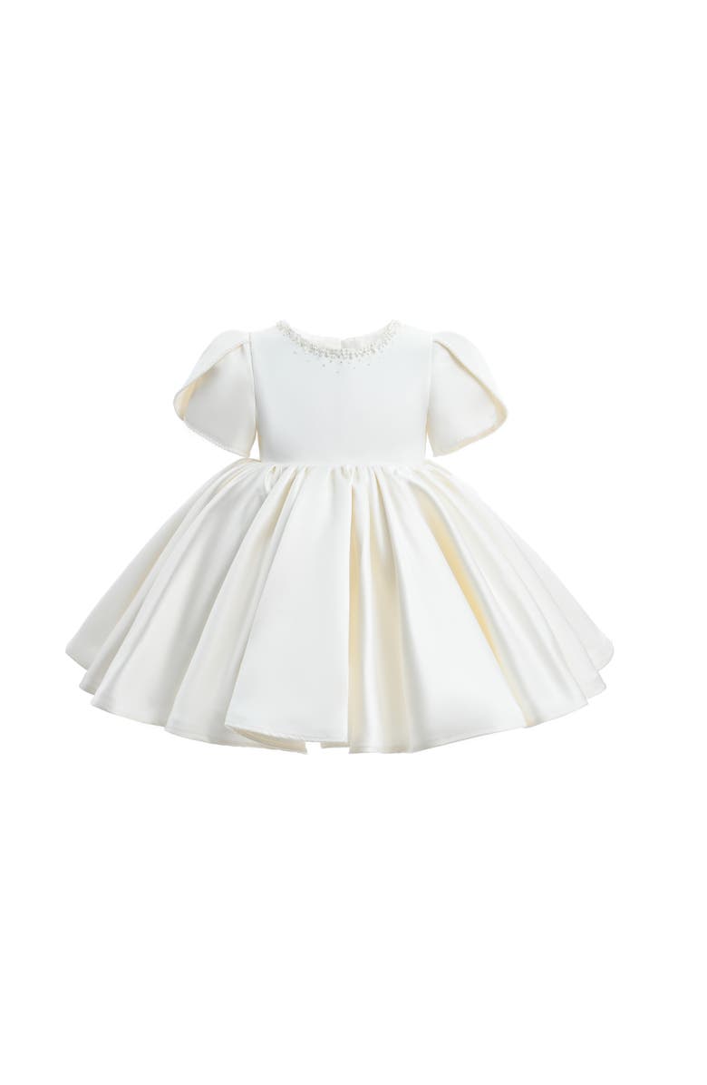 Tulleen Ivory Pearl-Accented Occasion Dress, Main, color, Ivory