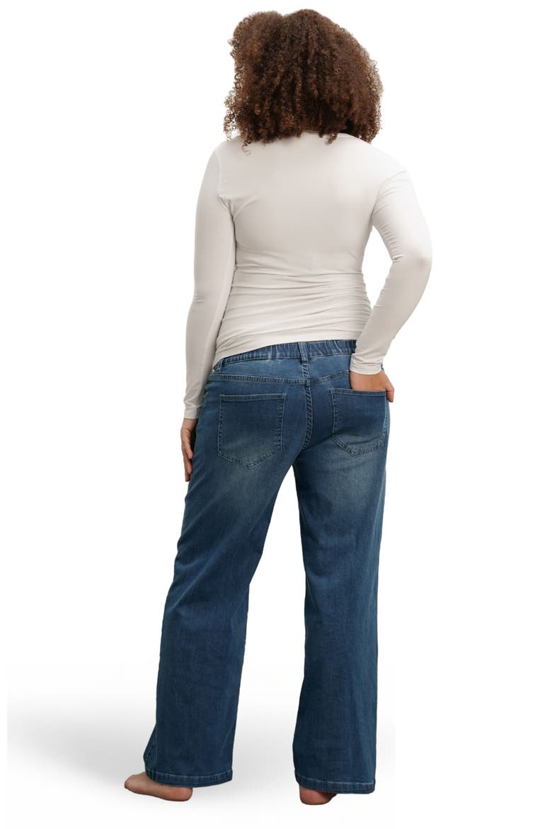 Slouch Under-the-belly Maternity Boyfriend Jeans, Alternate, color, Dark Blue
