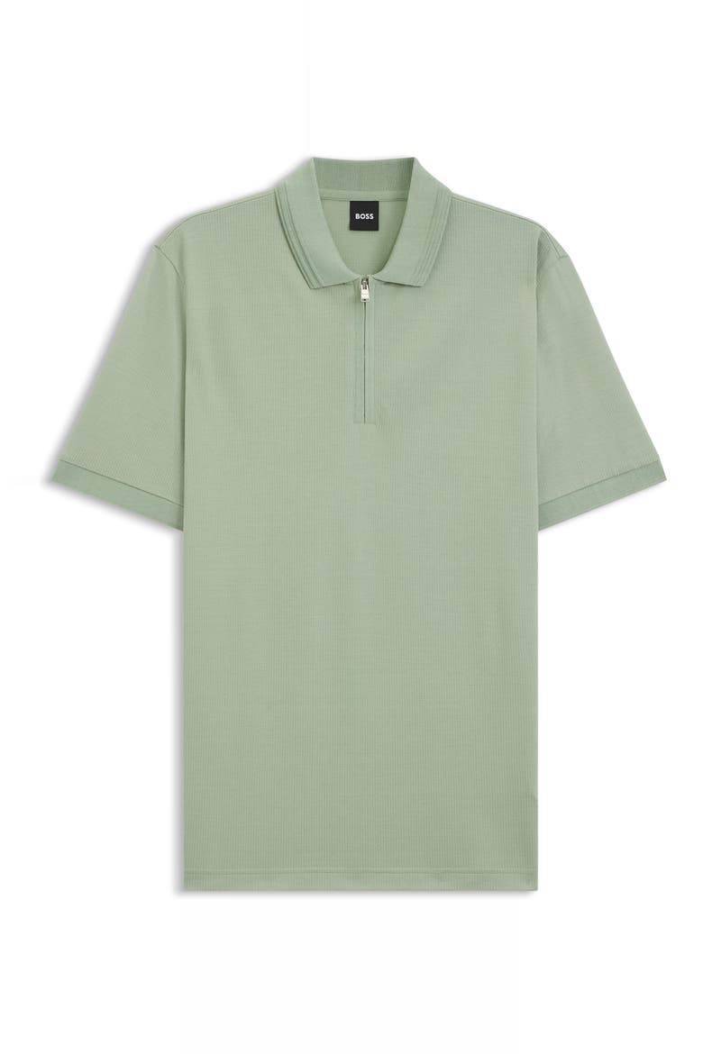 Paras Solid Lyocell & Cotton Zip Polo, Alternate, color, OPEN GREEN