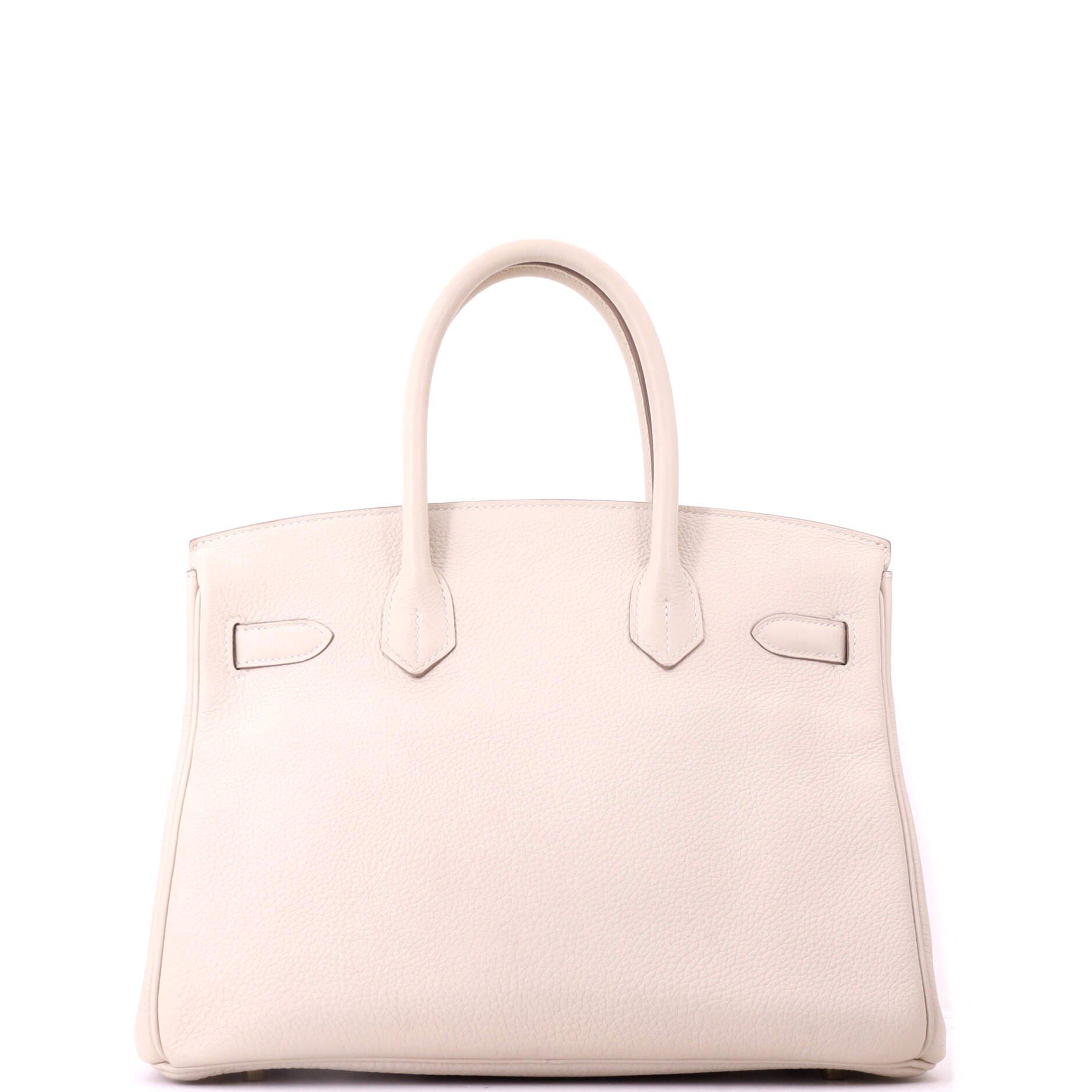 Birkin Handbag Light Clemence with Gold Hardware 30, Alternate, color, White